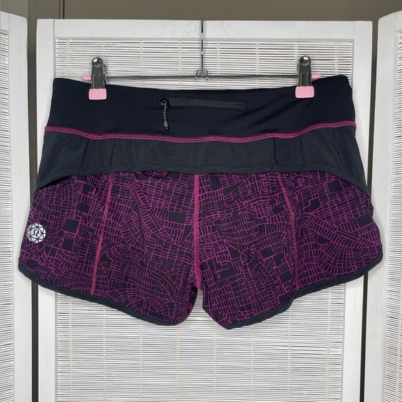 Lululemon Speed Short 2016 SeaWheeze Grid Map Size 6 Collector Item NWT - Picture 3 of 8